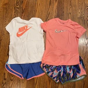 Girls large Nike shorts and t-shirt lot